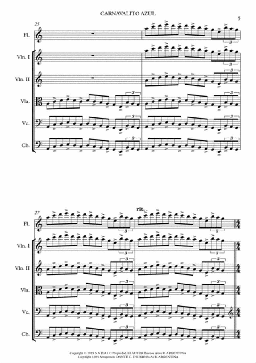 Carnavalito Azul - Folclore Argentino String Orchestra scores gallery preview page 5