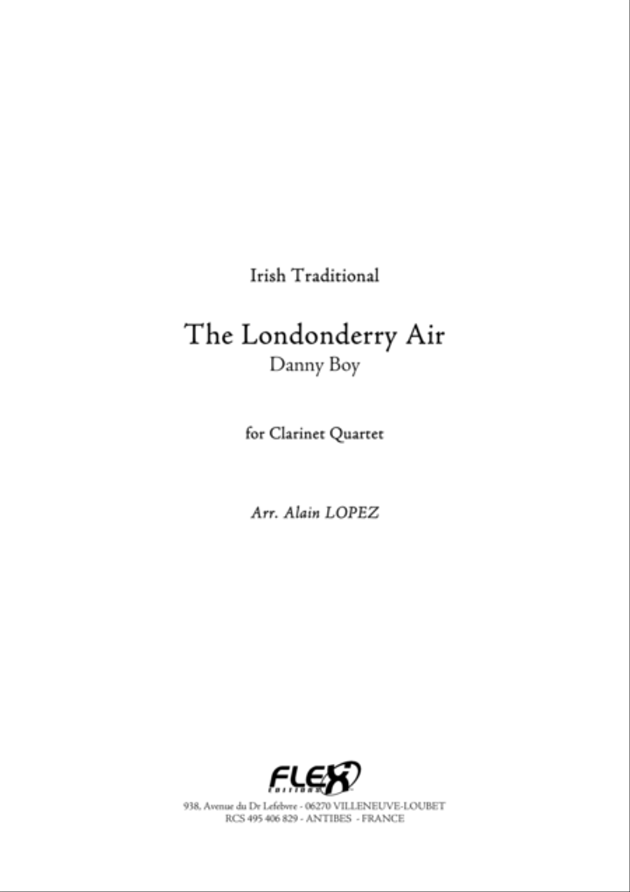 The Londonderry Air Clarinet Quartet scores gallery preview page 1