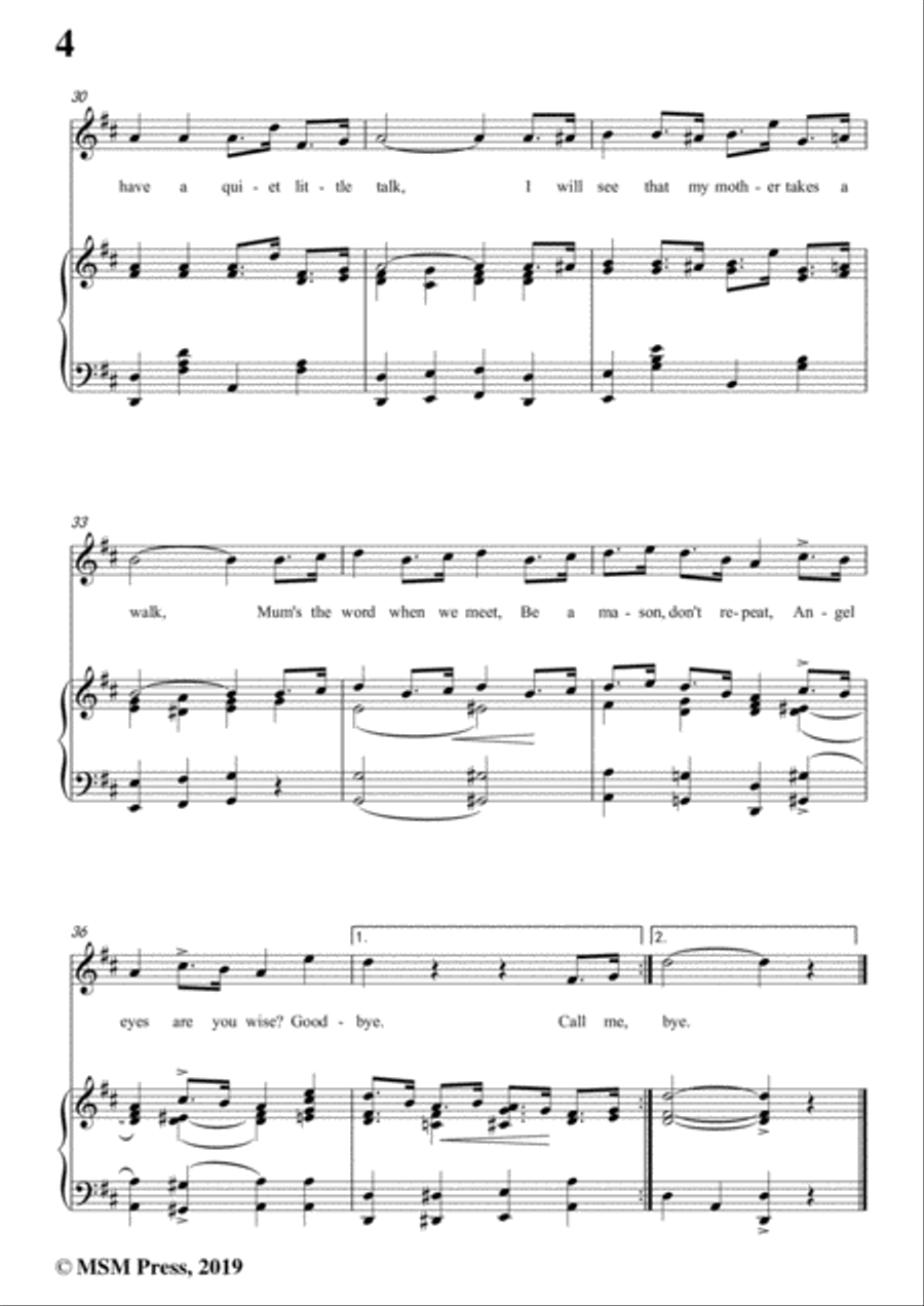 Irving Berlin-Call Me Up Some Rainy Afternoon,in D Major,for Voice&Piano Voice scores gallery preview page 6