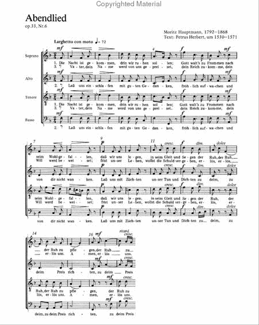 Commer: Jerusalem; Hauptmann: Die Nacht ist gekommen Collection / Songbook scores gallery preview page 3