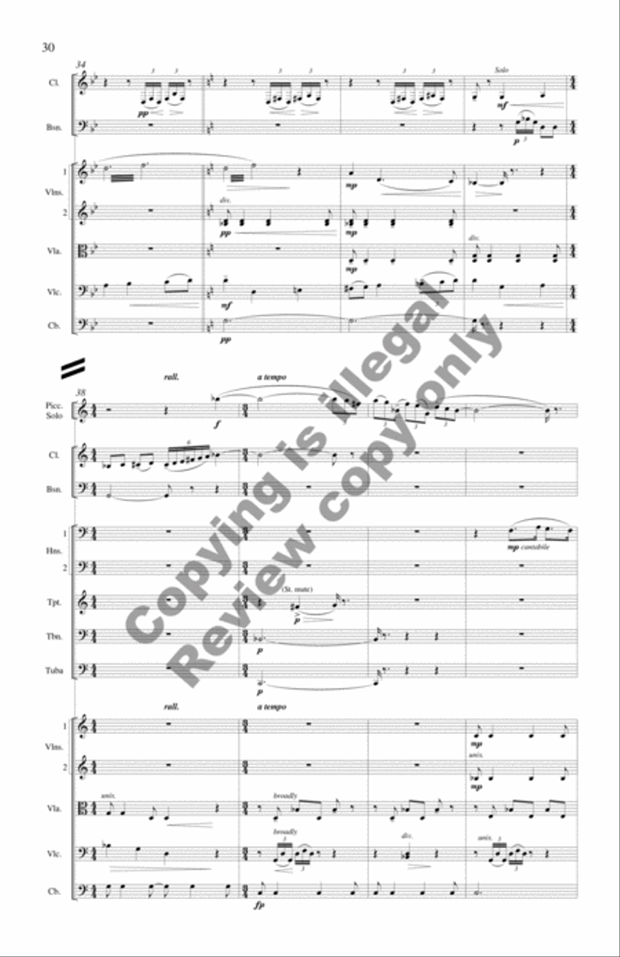 Concerto for Piccolo Solo and Chamber Orchestra (Additional Full Score) Chamber Orchestra scores gallery preview page 21