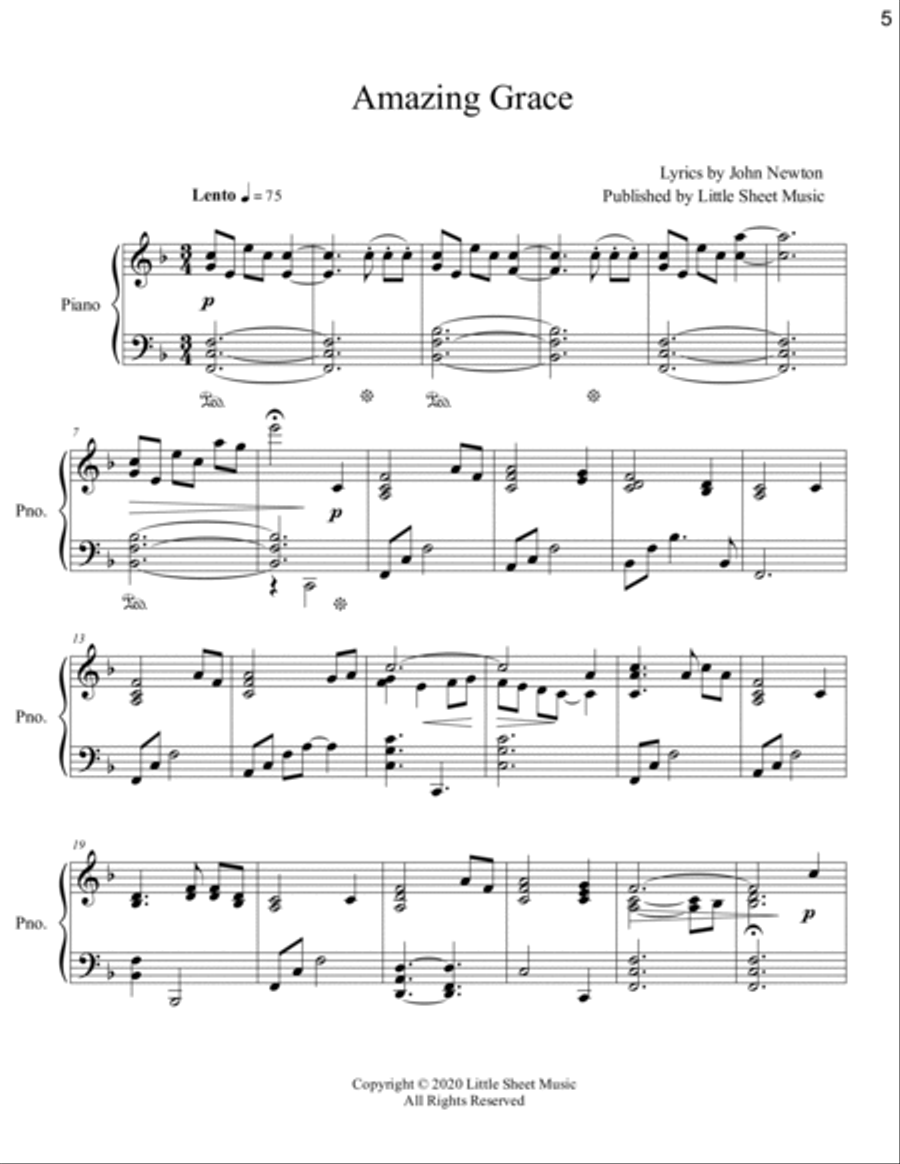 Favorite Hymns On Piano (Volume I) - A Collection of Fifteen Piano Solos Favorite Hymns On Piano (Volume I) - A Collection of Fifteen Piano Solos Piano Solo scores gallery preview page 5