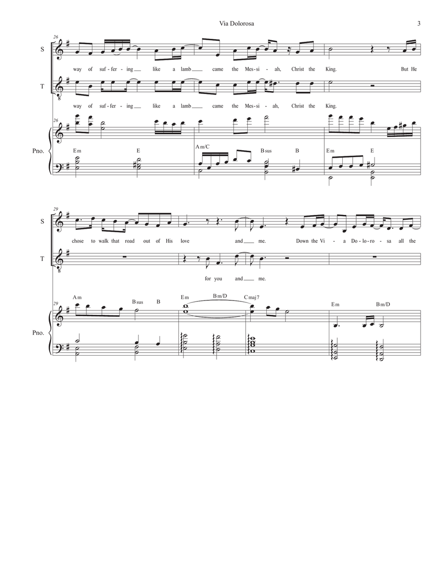 Via Dolorosa Tenor Voice scores gallery preview page 3