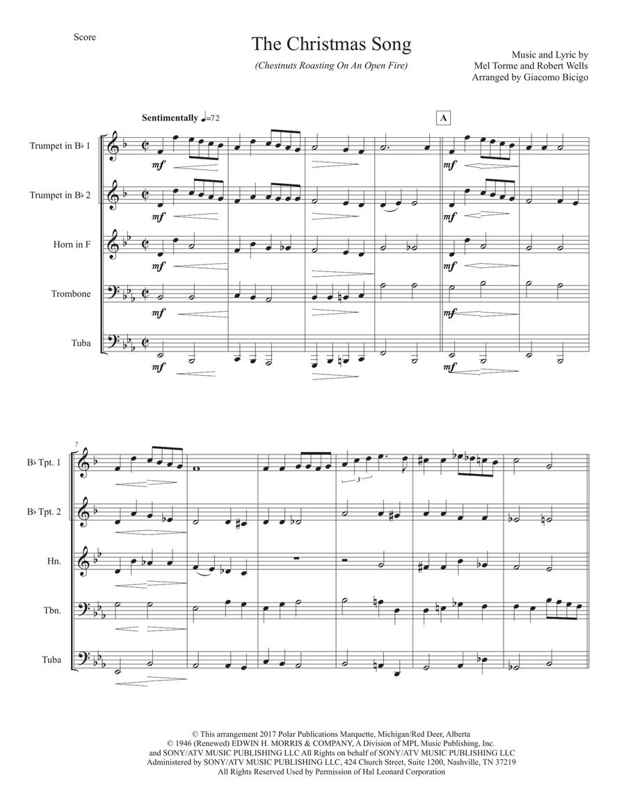 The Christmas Song (Chestnuts Roasting On An Open Fire) School and Community scores gallery preview page 1