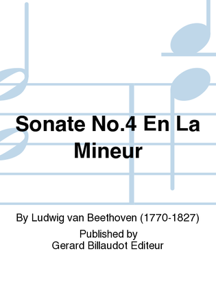Sonate No. 4 En La Mineur