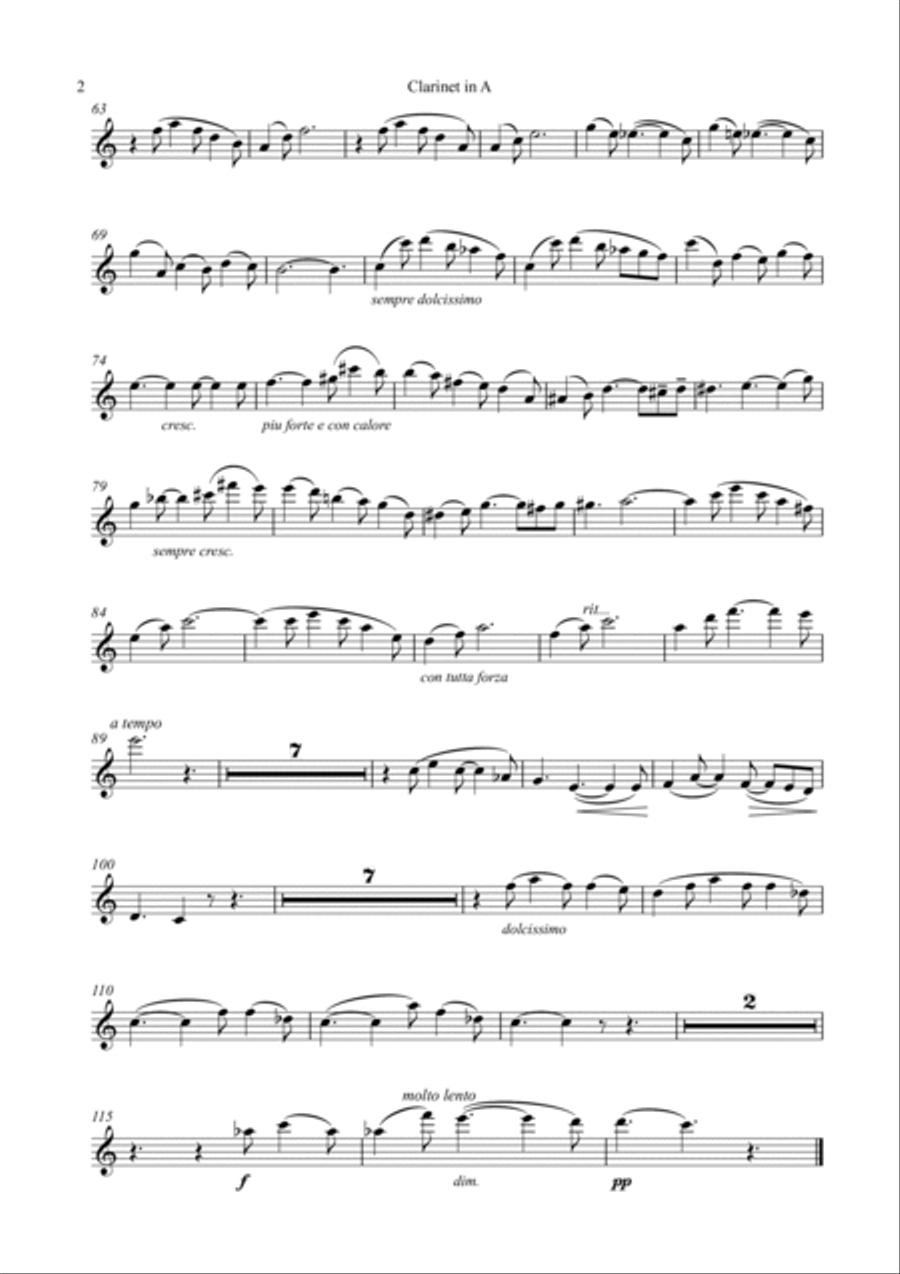 C. Franck - Violin Sonata in A major arranged for clarinet and piano (Solo Part Only) A Clarinet scores gallery preview page 4