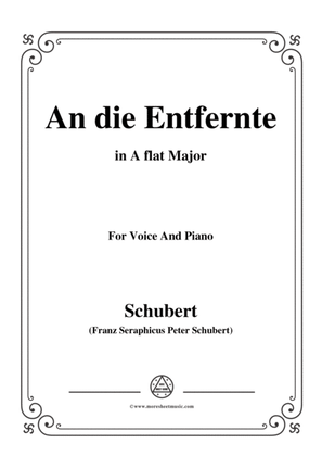 Schubert-An die Entfernte,in A flat Major,for Voice&Piano