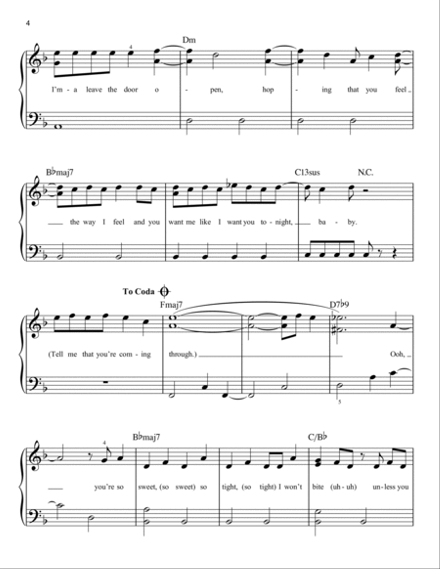 Leave The Door Open Easy Piano scores gallery preview page 4
