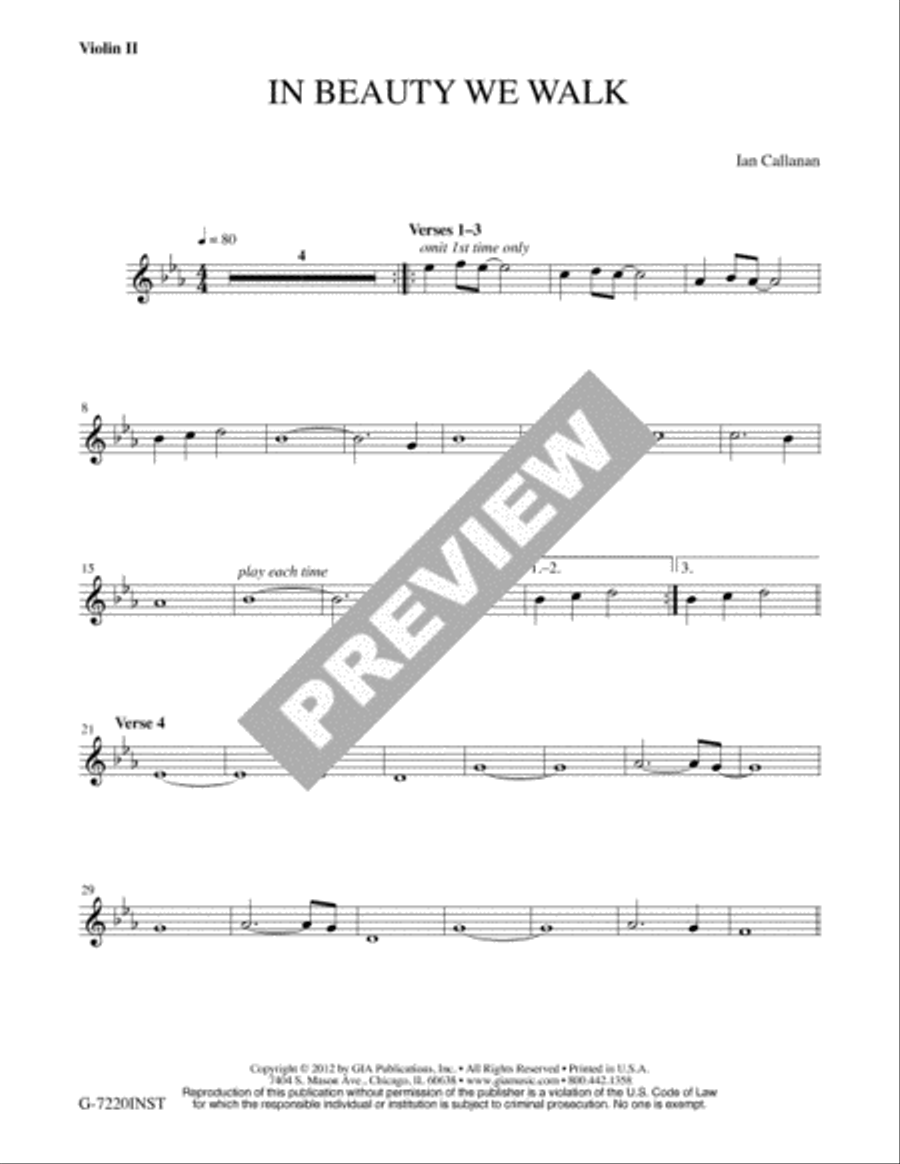 In Beauty We Walk - Instrument edition Cello scores gallery preview page 5