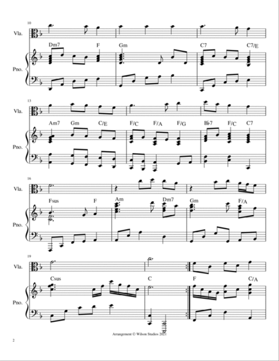 America (My Country 'Tis of Thee)--viola solo Piano scores gallery preview page 2