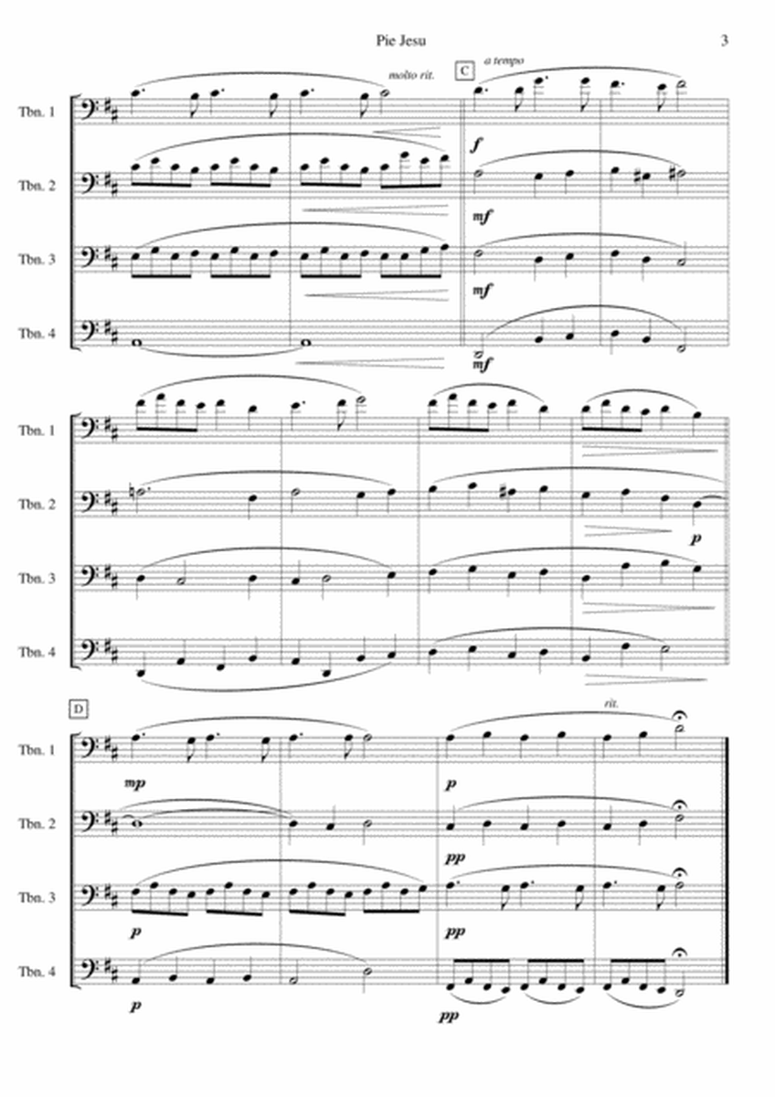 Pie Jesu from Faure's Requiem for trombone quartet image number null