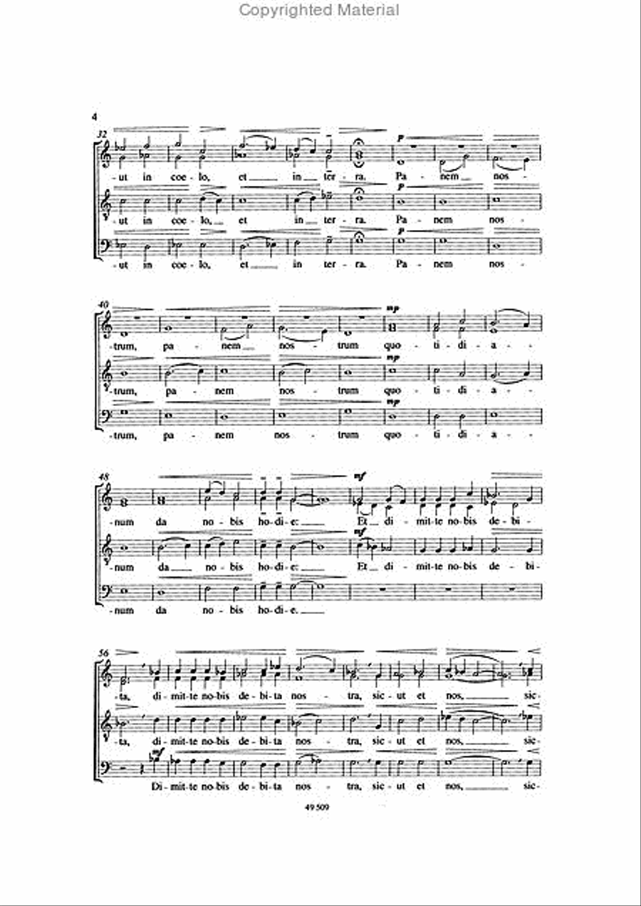 Vasks Pater Noster Satb.chor Cappella 4-Part scores gallery preview page 3