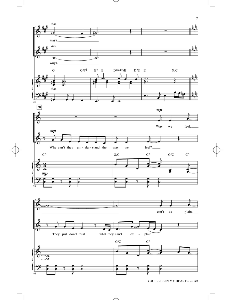 You'll Be In My Heart (from Tarzan) (arr. Roger Emerson) 2-Part scores gallery preview page 5