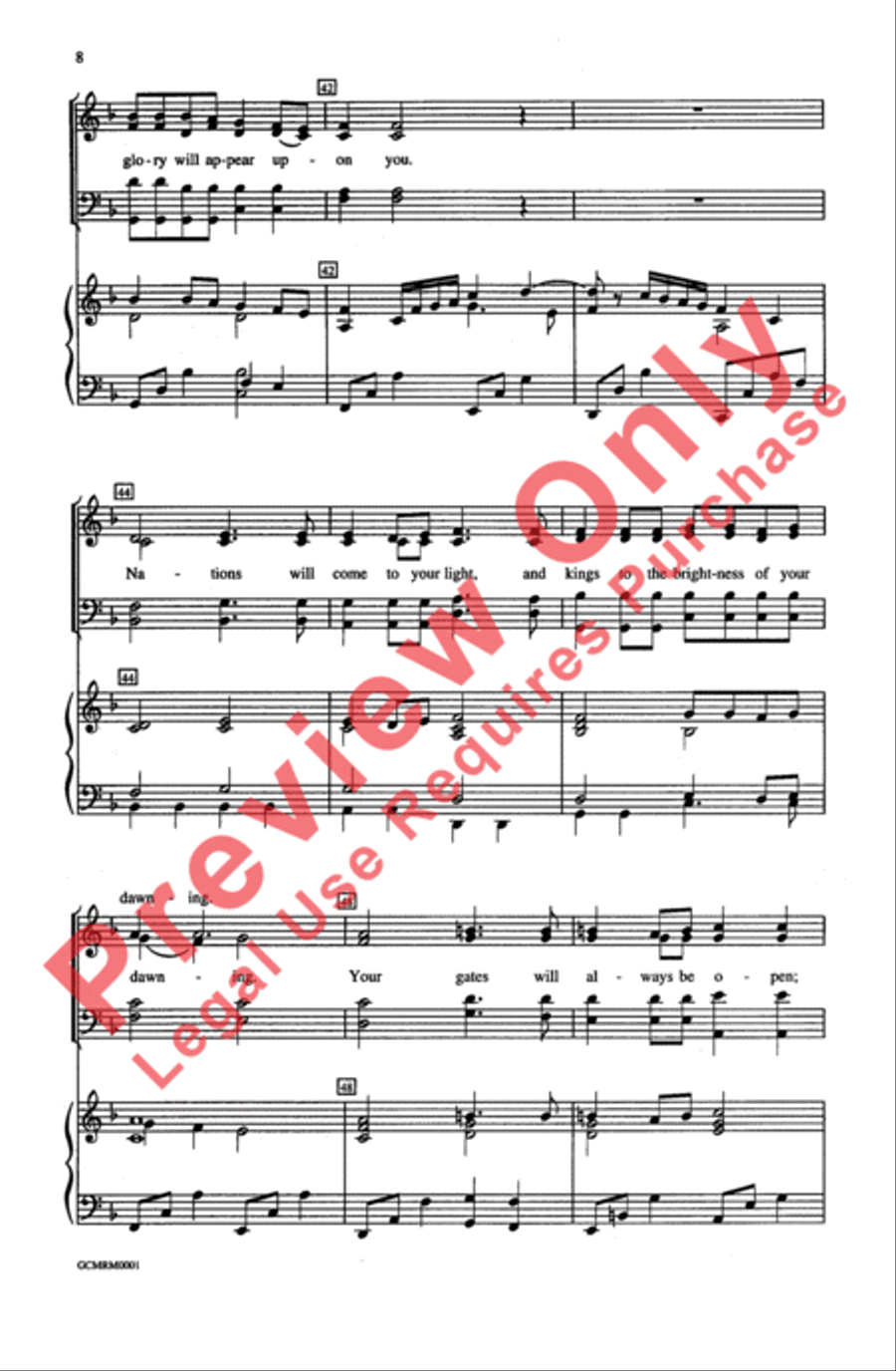The Third Song of Isaiah (Arise, Shine; for Your Light Has Come) 4-Part scores gallery preview page 8