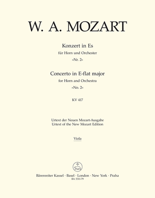 Book cover for Concerto for Horn and Orchestra No. 2 E flat major KV 417