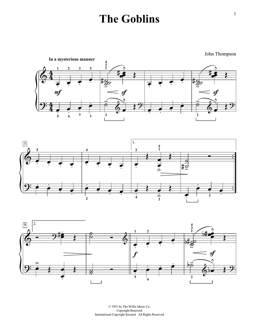 The Goblins The Goblins Piano Method scores gallery preview page 1