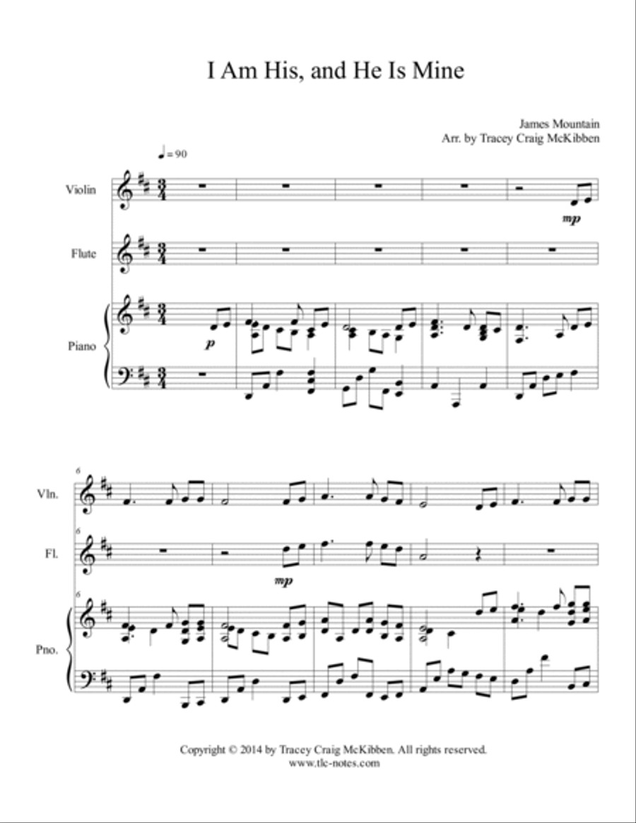 I Am His and He Is Mine (Flute/Violin Duet) Flute scores gallery preview page 2