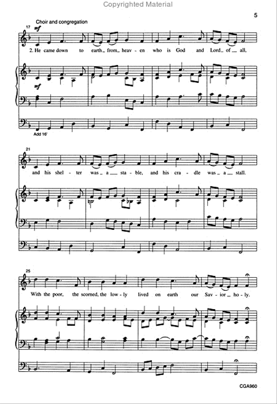 Once In Royal David's City Unison Choir scores gallery preview page 4