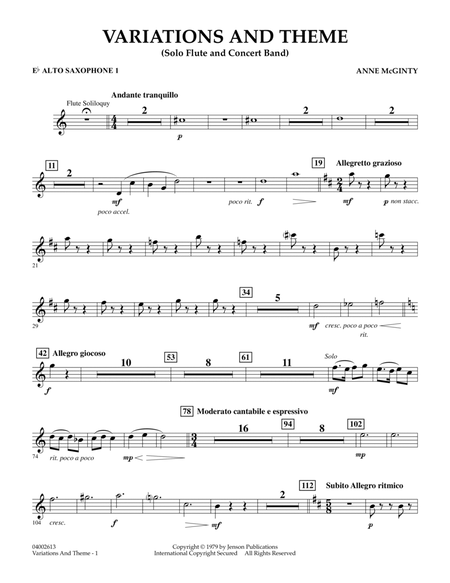 Variations And Theme (for Flute Solo And Band) - Eb Alto Saxophone 1