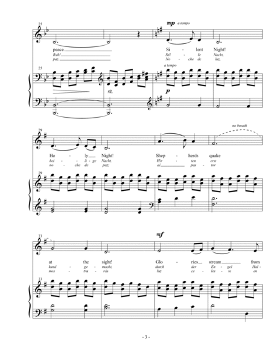 Silent Night (Vocal Solo - Medium) Medium Voice scores gallery preview page 4