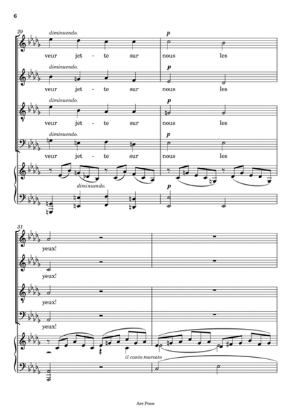 Gabriel Fauré - Cantique de Jean racine - Op.11 - SATB Choir with Organ or Piano Original image number null
