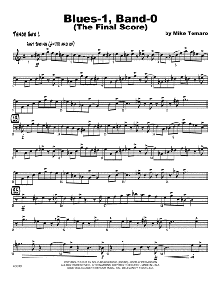 Blues-1, Band-0 (The Final Score) - Tenor Sax 1