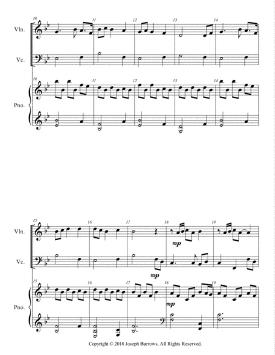 Thaxted by Gustav Holst - Violin, Cello and Piano Piano Trio scores gallery preview page 2
