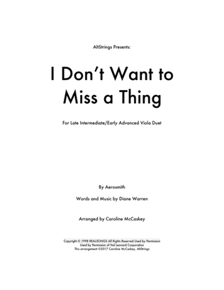 Book cover for I Don't Want To Miss A Thing