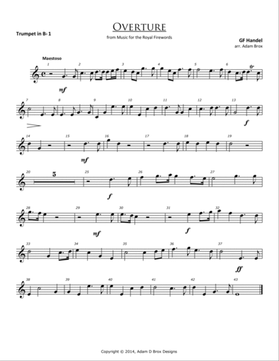 Overture to the Music for the Royal Fireworks Brass Ensemble scores gallery preview page 5