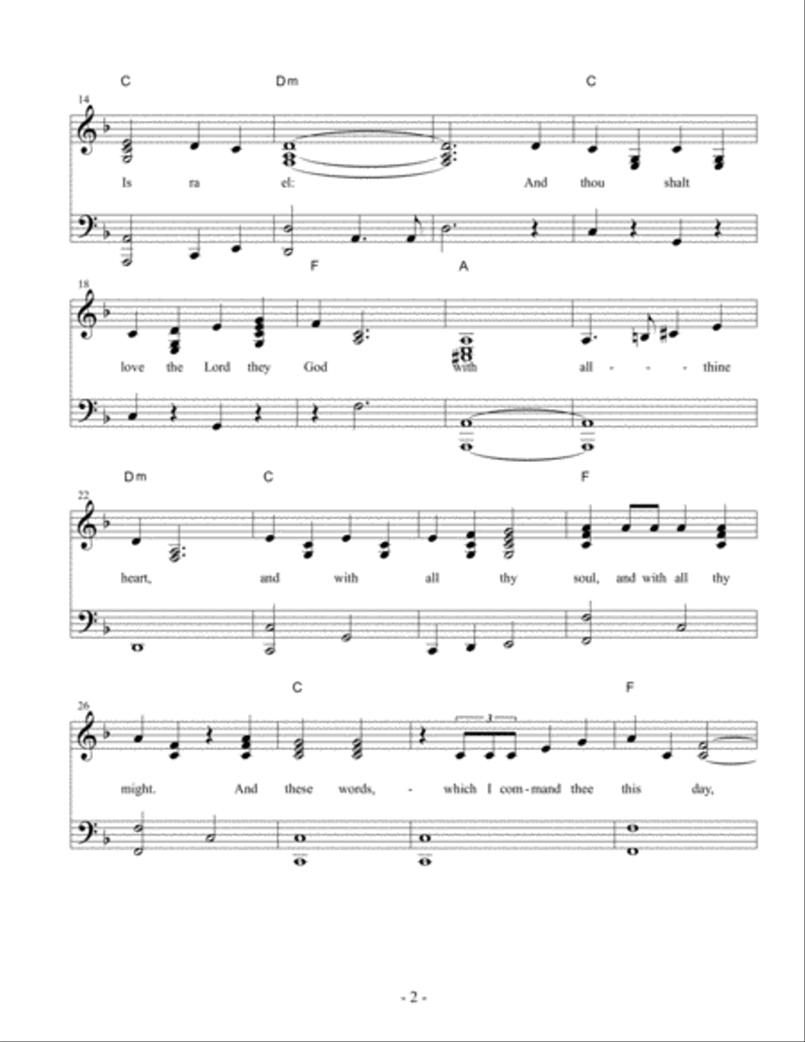 Hear, O Israel Piano, Vocal, Guitar scores gallery preview page 2