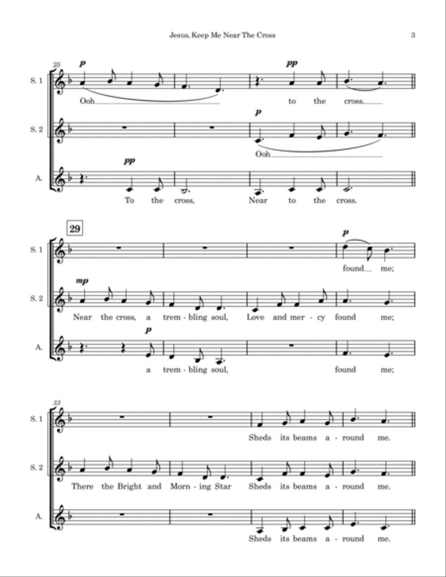 Jesus, Keep Me Near The Cross - SSA A Cappella SSA scores gallery preview page 4