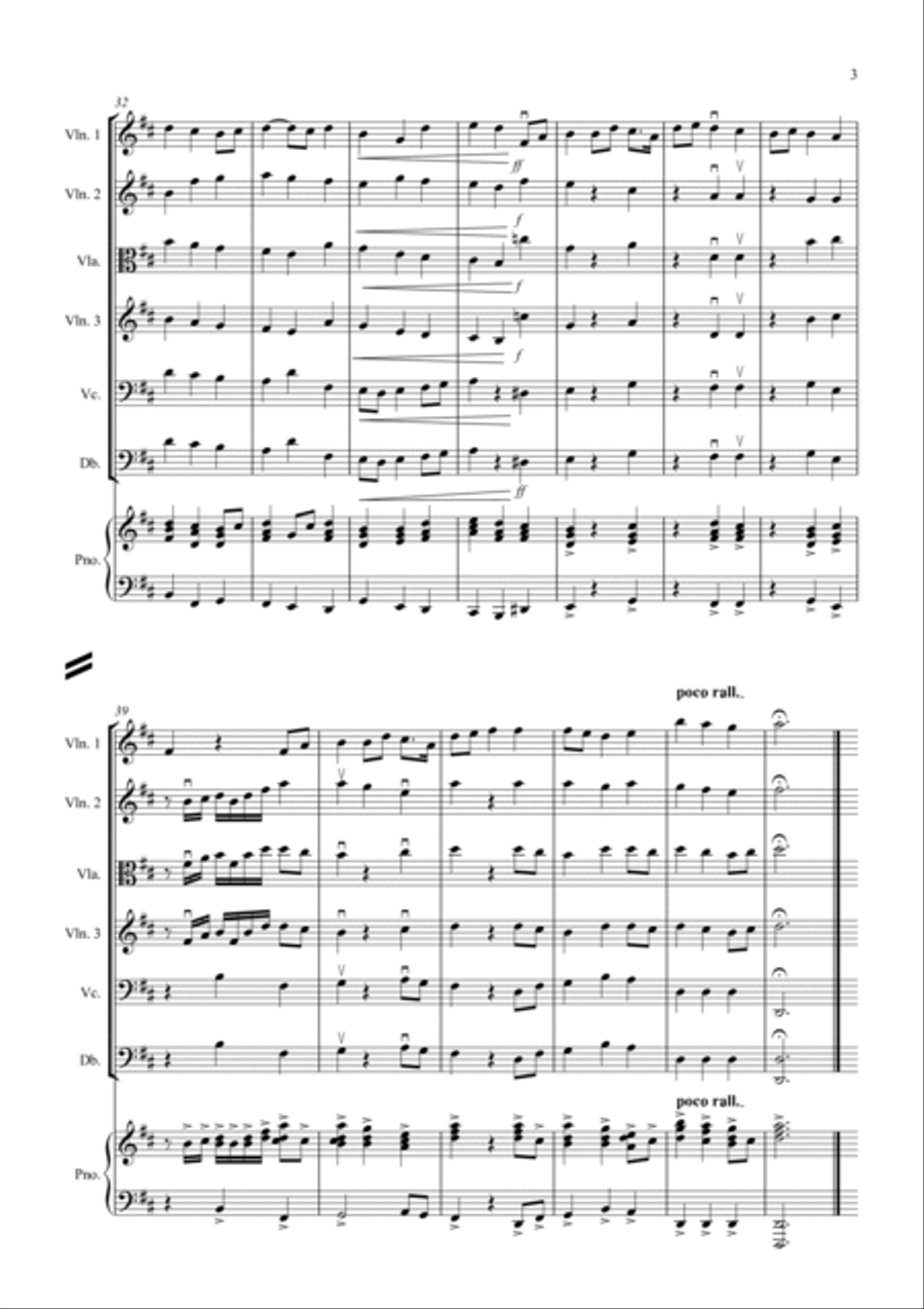Jupiter Hymn for String Orchestra String Quartet scores gallery preview page 3