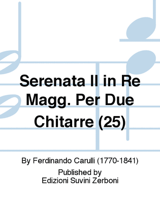 Book cover for Serenata II in Re Magg. Per Due Chitarre (25)