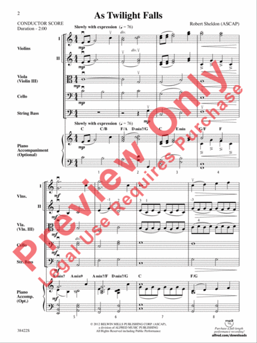 As Twilight Falls String Orchestra scores gallery preview page 3