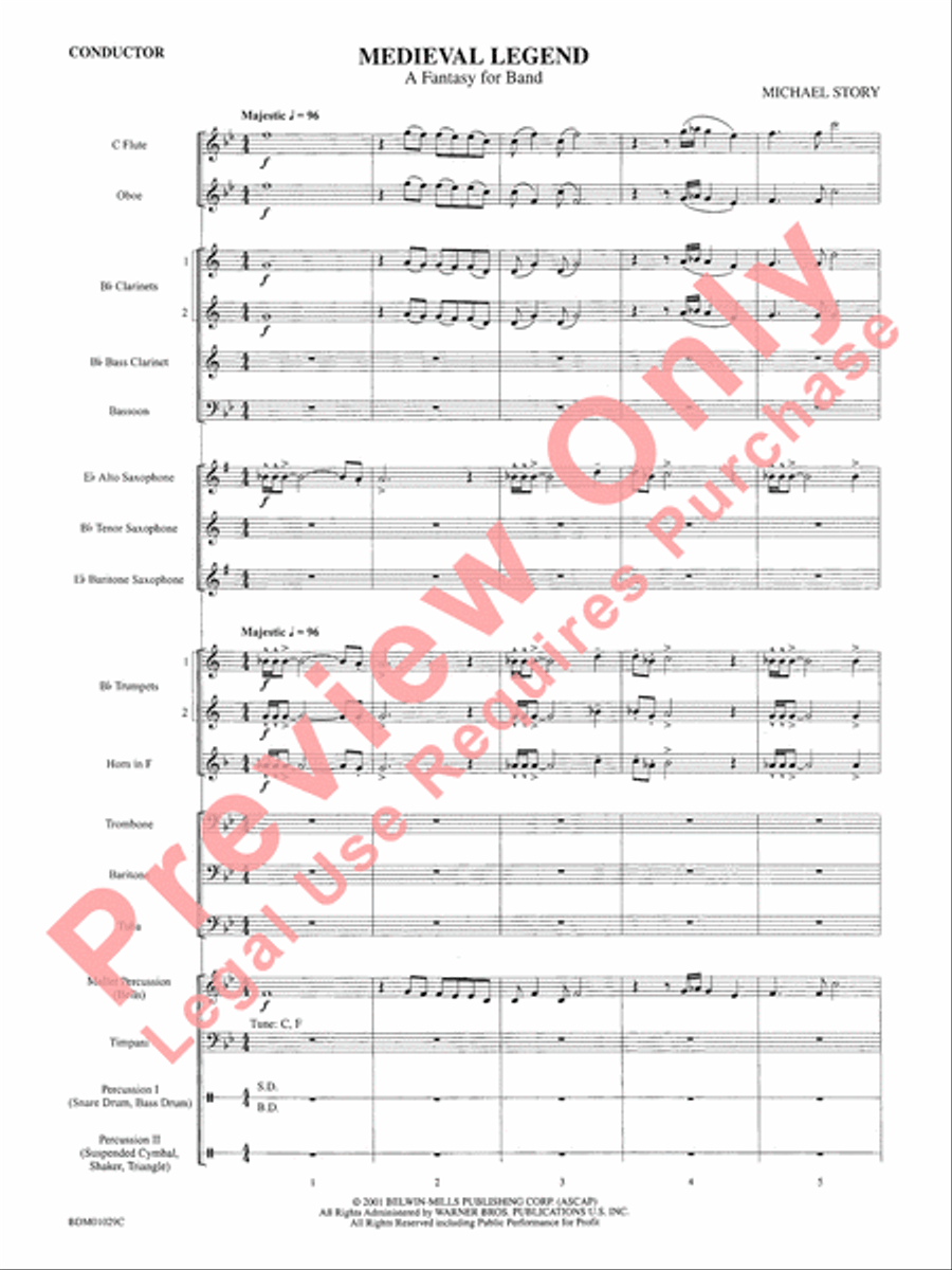 Medieval Legend Concert Band scores gallery preview page 4