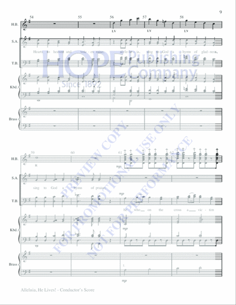 Alleluia, He Lives! Alleluia, He Lives! Choir scores gallery preview page 9