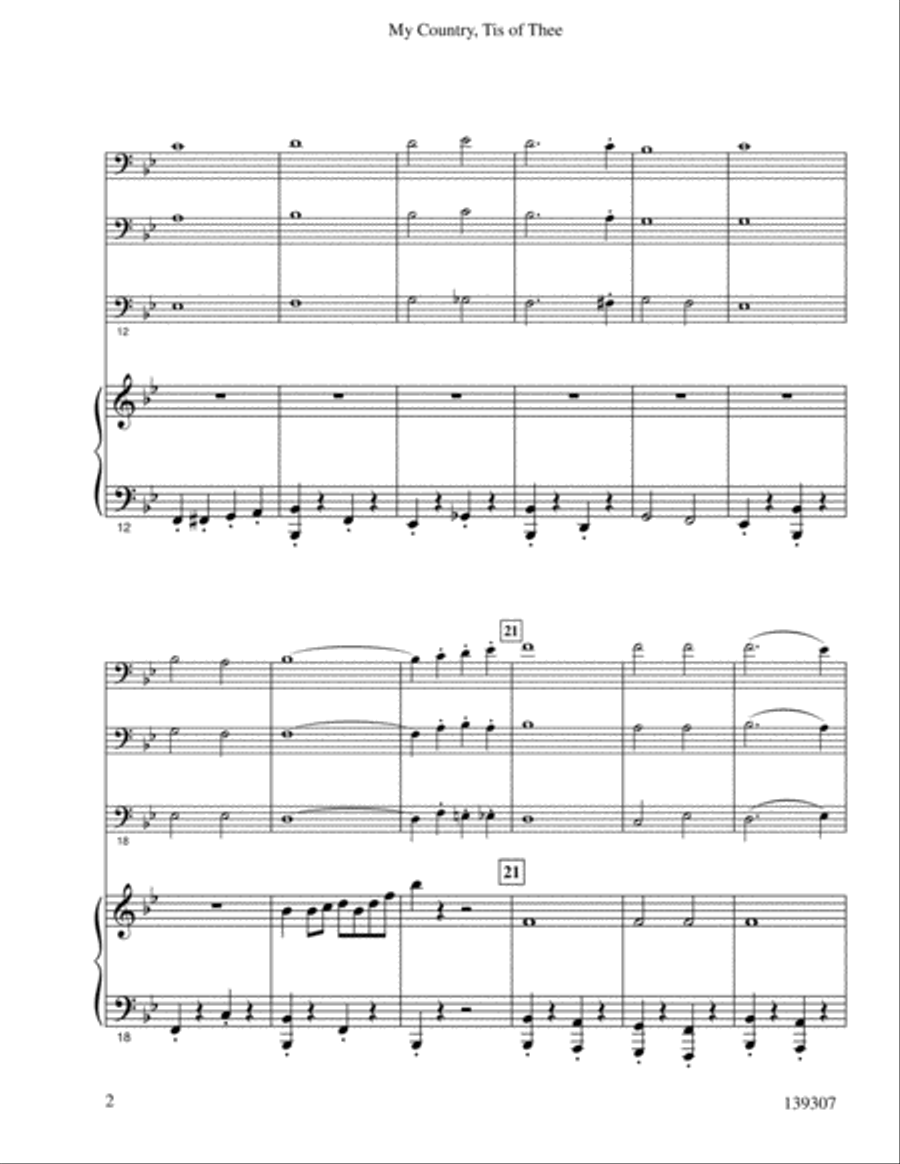 My County Tis Of Thee My County Tis Of Thee Brass Trio scores gallery preview page 3