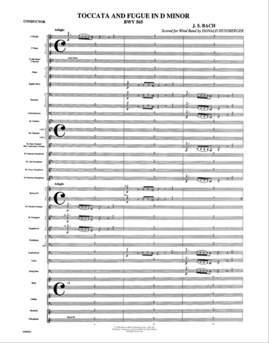 Toccata and Fugue in D Minor, BWV 565 Concert Band scores gallery preview page 3