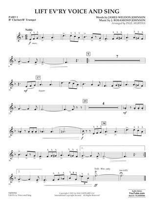 Lift Ev'ry Voice And Sing (arr. Paul Murtha) - Pt.1 - Bb Clarinet/Bb Trumpet