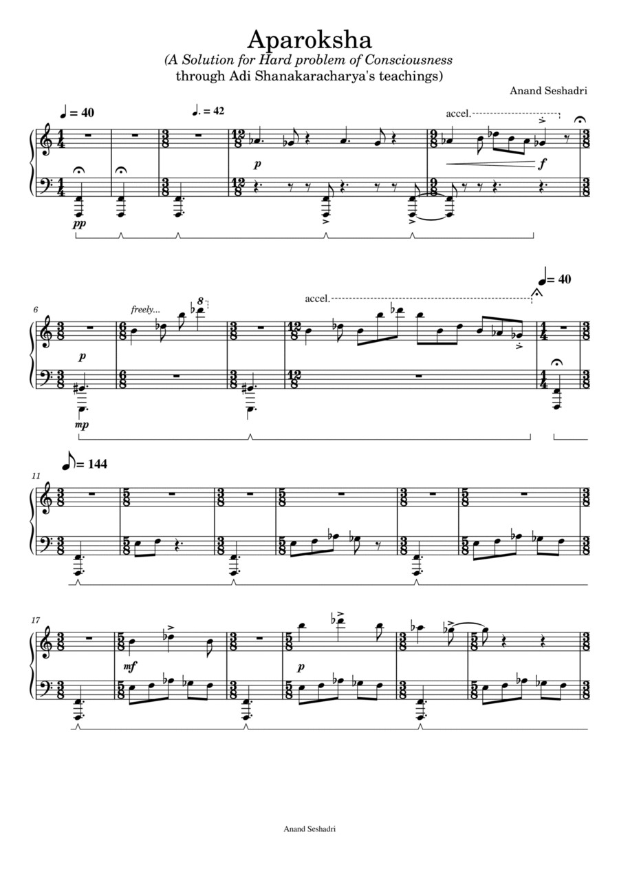 Aparoksha (Not Invisible) - piano solo Piano Solo scores gallery preview page 1