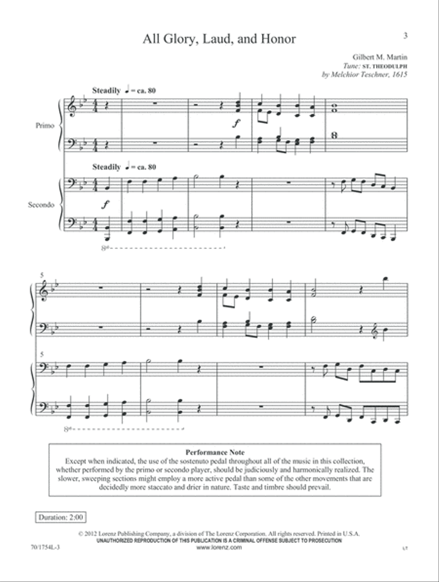 Palms to Victory Piano Duet scores gallery preview page 3