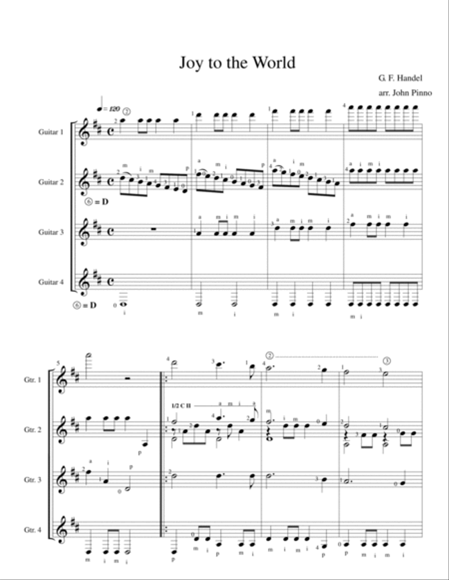 Christmas Music for Classical Guitar Quartets, Vol. 1 Guitar Ensemble scores gallery preview page 2