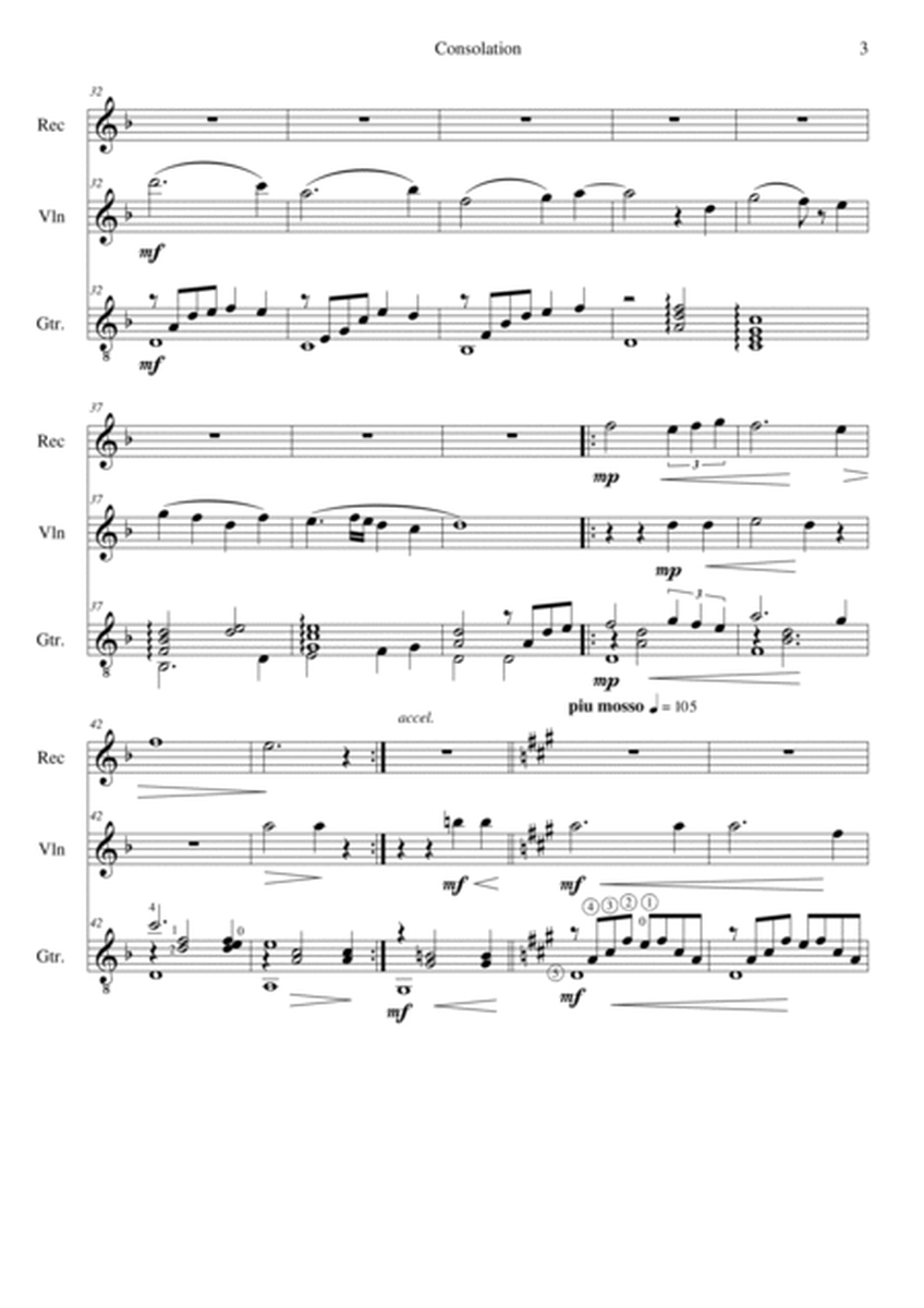 Consolation for alto recorder, violin and guitar image number null