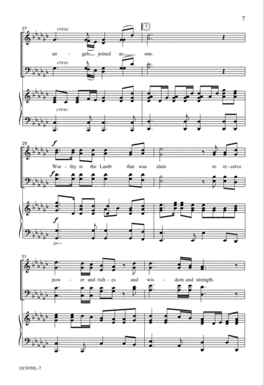 Worthy Is the Lamb 4-Part scores gallery preview page 6