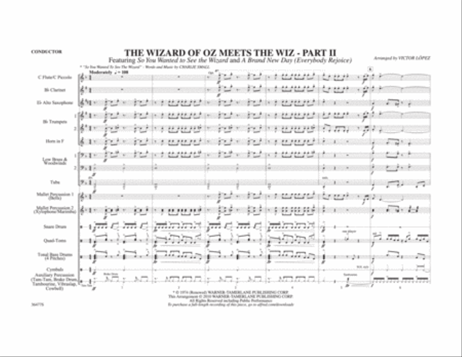 The Wizard of Oz Meets The Wiz, Part 2 Marching Band scores gallery preview page 2