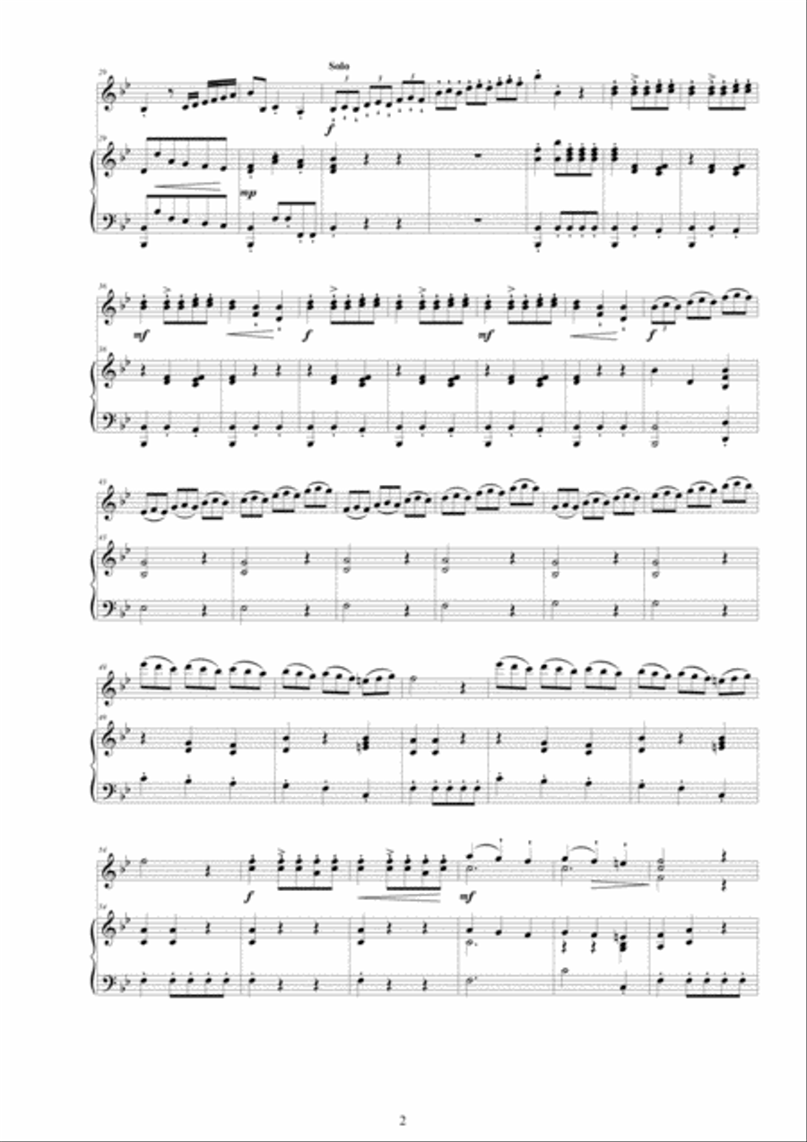 Vivaldi - Violin Concerto No.10 in B flat RV 362 (La caccia) Op.8 for Violin and Piano Violin Solo scores gallery preview page 2