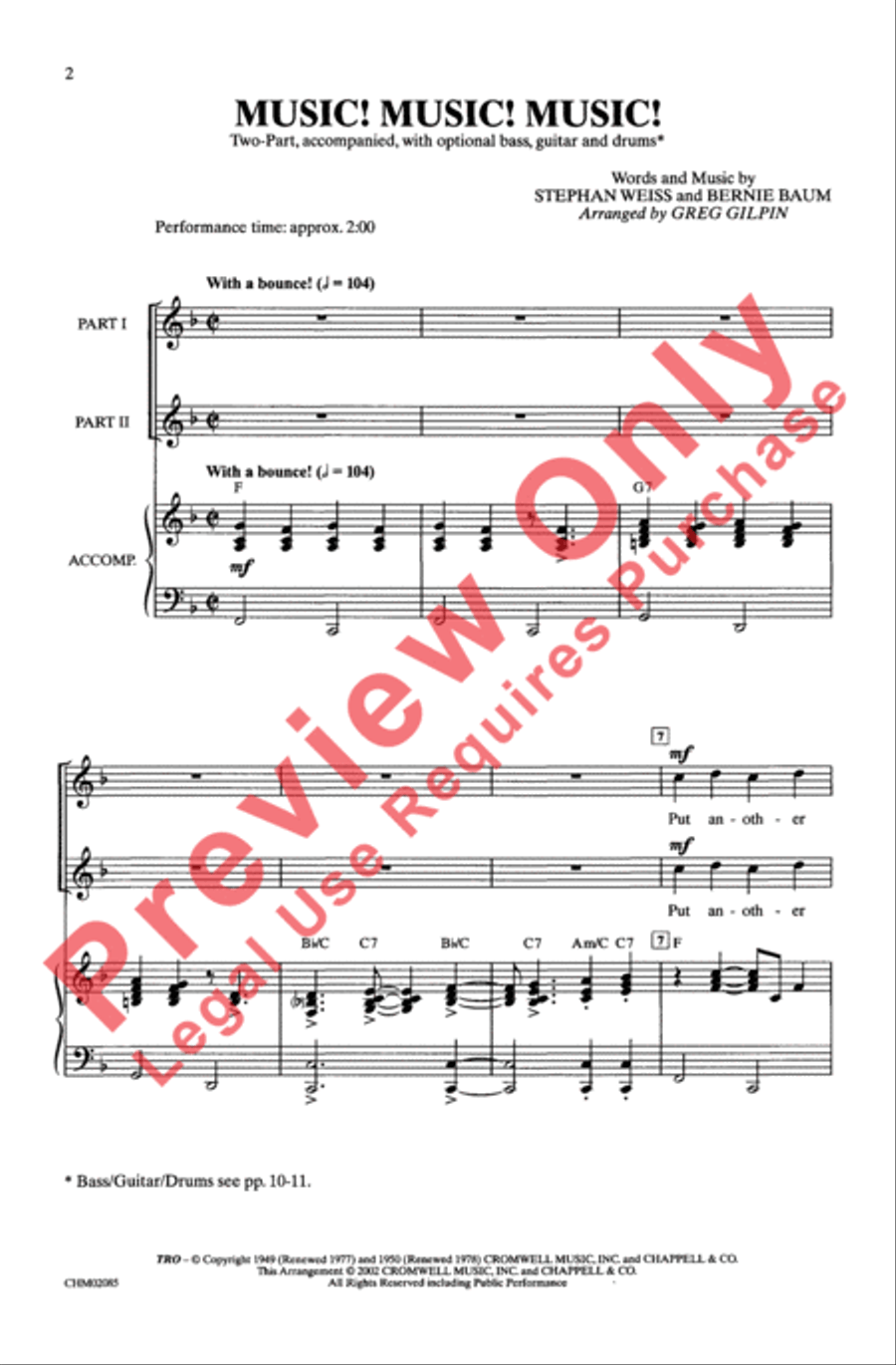 Music! Music! Music! 2-Part scores gallery preview page 2