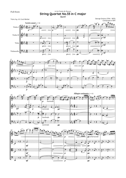 Onslow - String Quartet No.33 in C major, Op.64 image number null