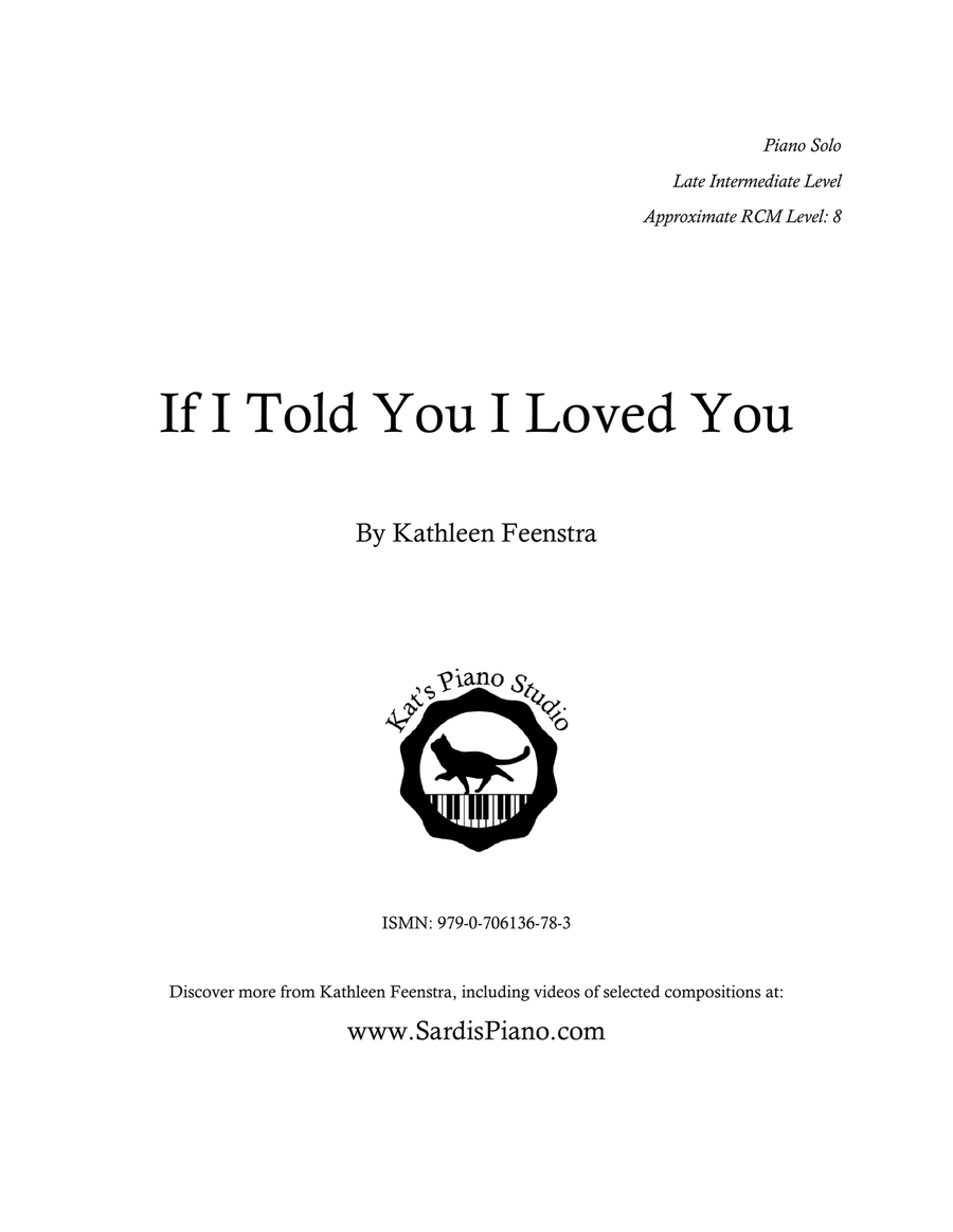 If I Told You I Loved You Piano Method scores gallery preview page 1