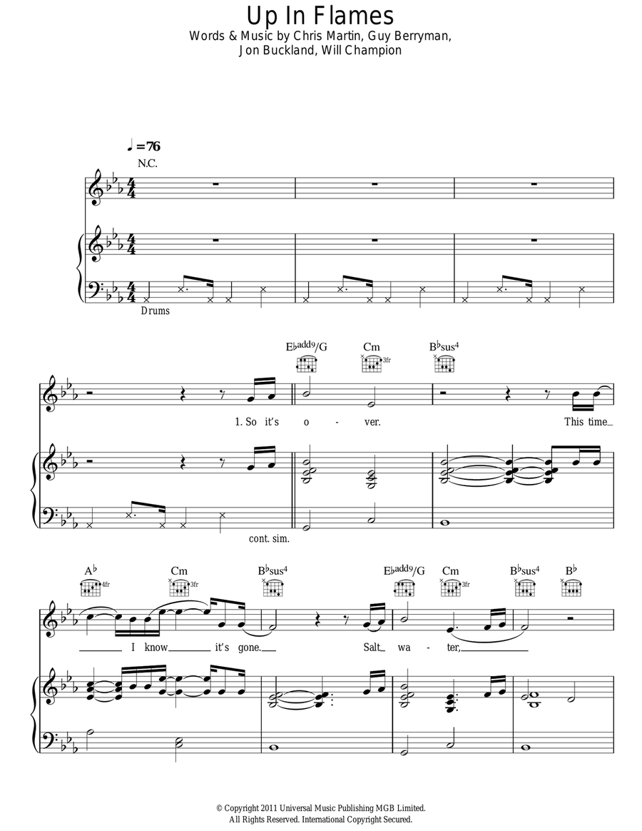Up In Flames Acoustic Guitar scores gallery preview page 1